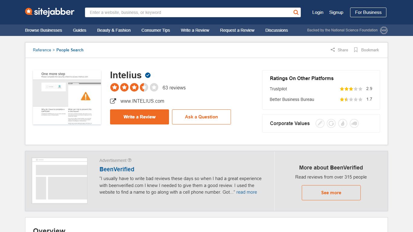 Intelius Reviews - 60 Reviews of Intelius.com | Sitejabber